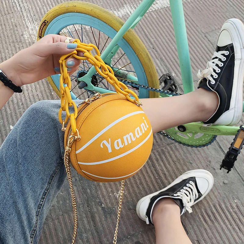 Shoulder Bag Basketball/Soccer Shaped Round Handbags Purse Creative for Women Girls Messenger Bag PU Leather Spherical Handbags