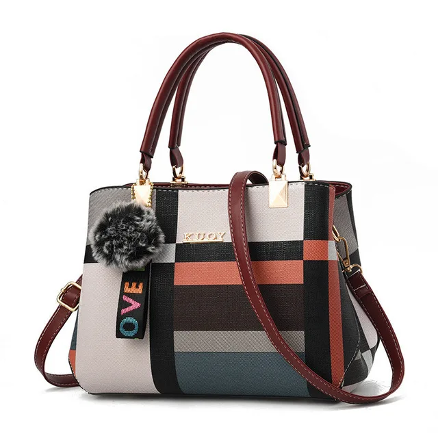 Yogodlns Plaid Shoulder Tote Bag 8