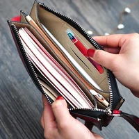 Women's Vintage Oil Wax PU Leather Clutch Wallet Female Large Capacity Phone Purse Ladies Wristband Simple Card Holder Pouch Bag - Image 5