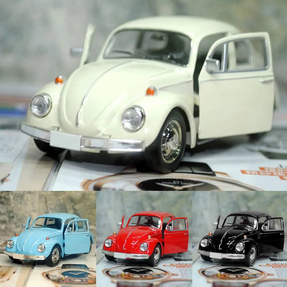 New Lovely Baby Toys Vintage Beetle Diecast Pull Back Car Model Toy for Children Birthday Gift Decor Cute Figurines