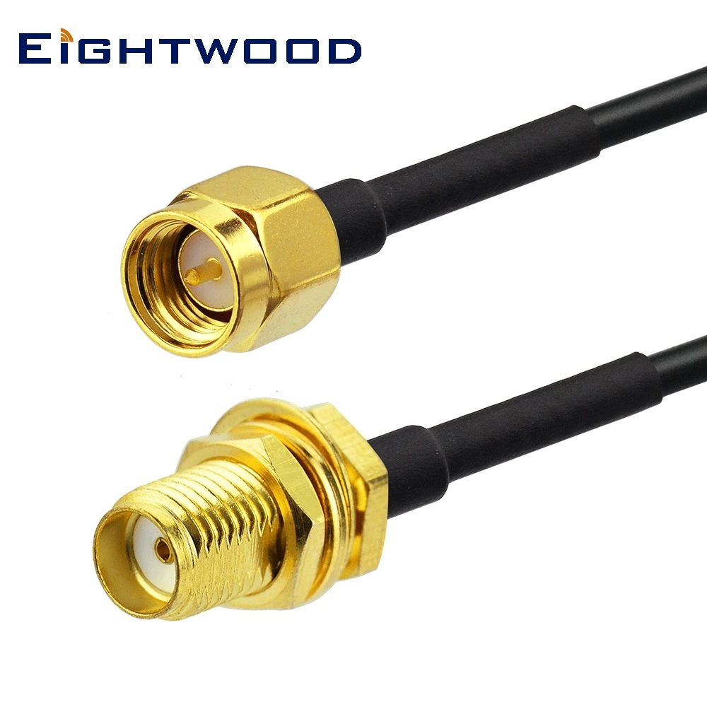 Eightwood SMA Cable Female to Male RG174 Coaxial 200cm for 4GLTE  WiFi Antenna Hotspot Booster Router Repeater Amplifier Modem