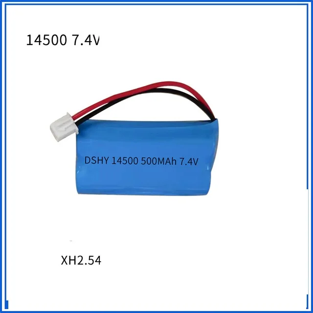 7.4V 500mAh 14500 akumulator litowo-jonowy na zabawki zdalnie sterowane samochody zbiornik Robot elektryczny gun7.4V akumulator o dużej pojemności bateria litowa