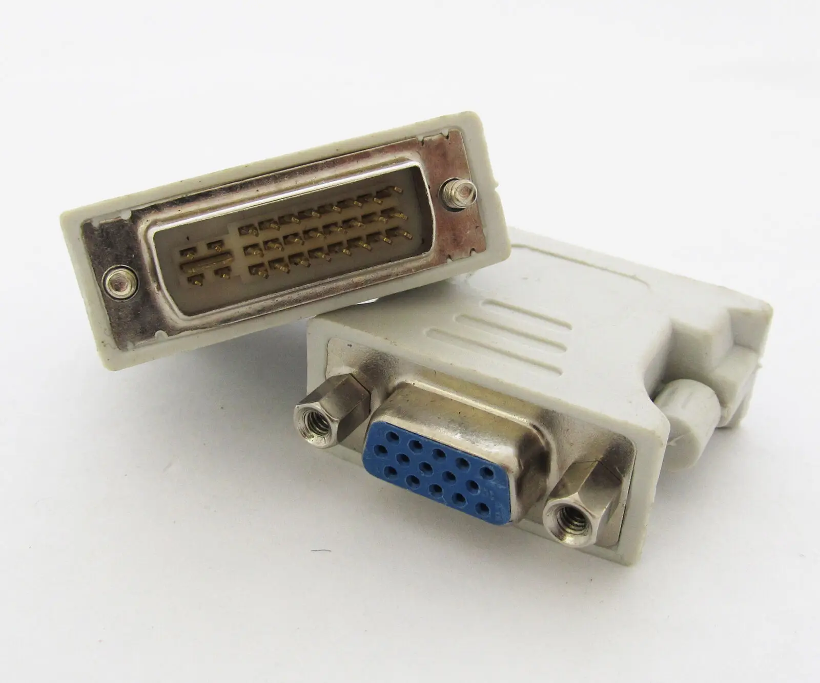 1pc DVI-I Male 24+5 to SVGA VGA DB15 Female DVI Adapter Grey Color