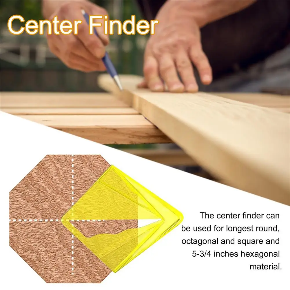 Transparent Center Finder Practical Layout Tool For Carpentry Carpenter Suitable For Square,Round, Octagonal,Hexagonal Materials