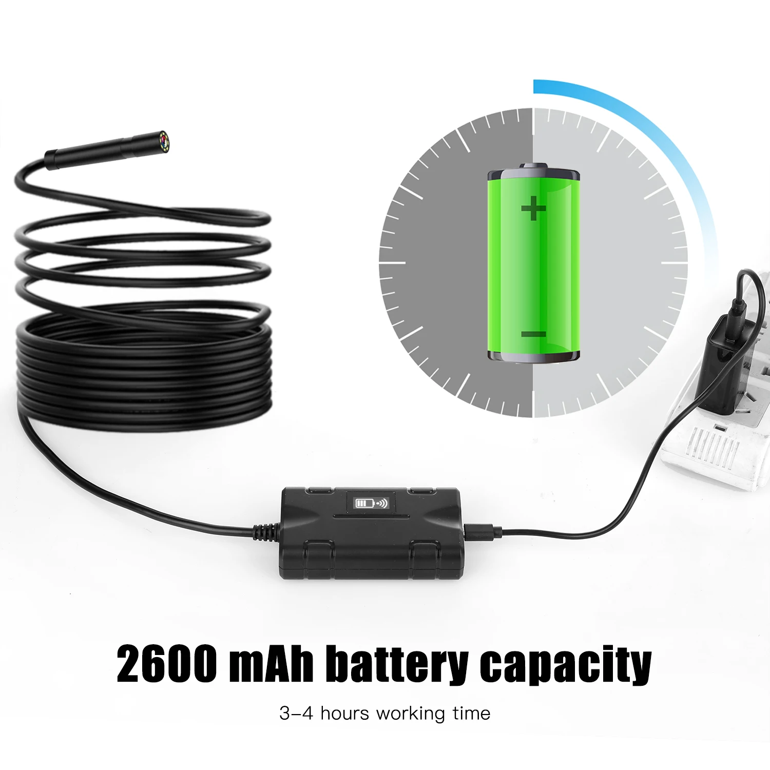Caméra endoscopique WIFI F270, objectif 8mm, hd 1080p, IP68, étanche, avec 8 led à luminosité réglable