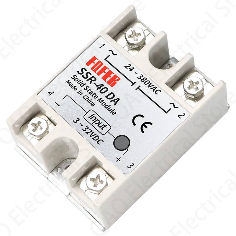 Solid State Relay SSR-40DA 40A Sebenarnya 3-32V DC untuk 24-380V AC SSR 40DA Relay solid State Ketahanan Regulator