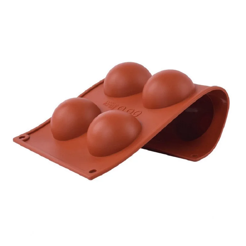 6 Holes Silicone  Mold For Chocolate, Cake, Jelly, Pudding, Handmade Soap, Round Shape Hot Sale Semicircle Mould