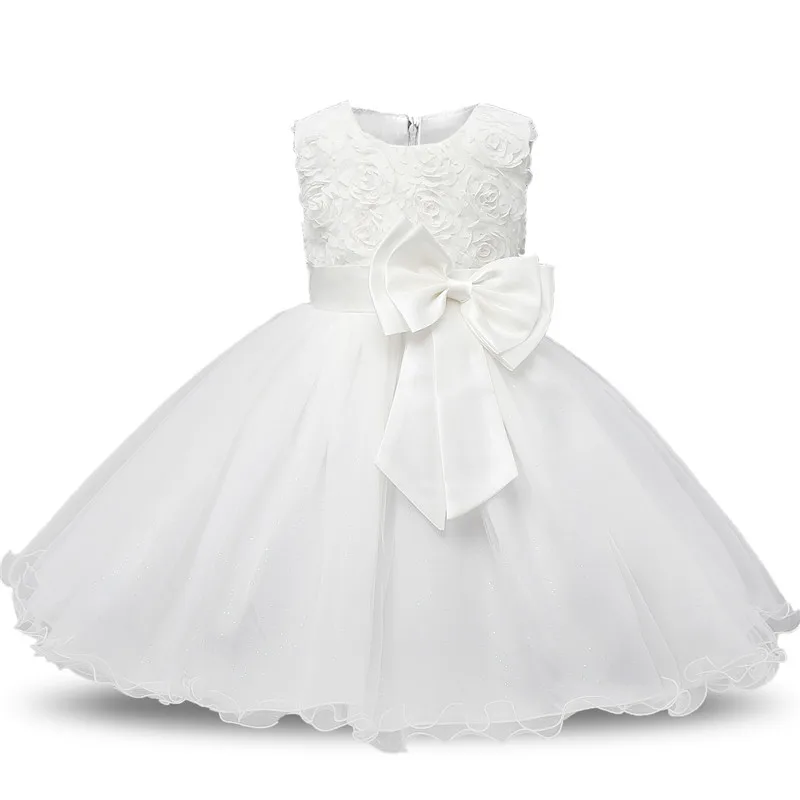 Baby Girls Dress Princess Party Dress  Flower Elegant Wedding Gown Big Bow Birthday Kids Dresses for Girls Children Tutu Dresses