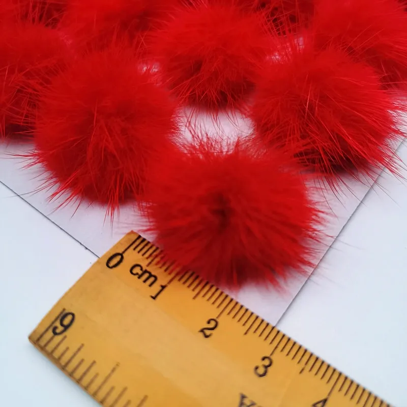 100 Pcs 25mm Colorful Mink Pompoms Fluffy Pompoms for Headwear Earrings Keychains DIY Craft Supplies Handmade Materials