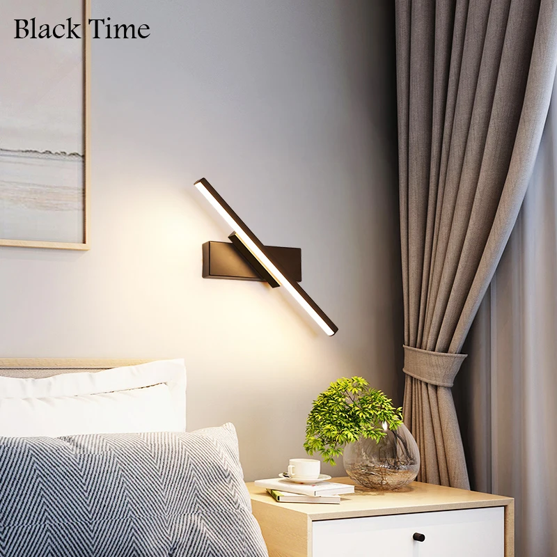 

Bedside Lights LED Wall Lamp for Bedroom Living Room Decoration Home Indoor Lighting Black White Aisle Lights Wall Sconces 7w