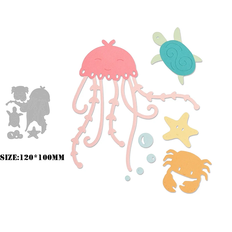 

New Metal Cutting Dies For 2024 DIY Scrapbooking Marine Animals Under the Sea Embossing Stencils Card Craft Troqueles