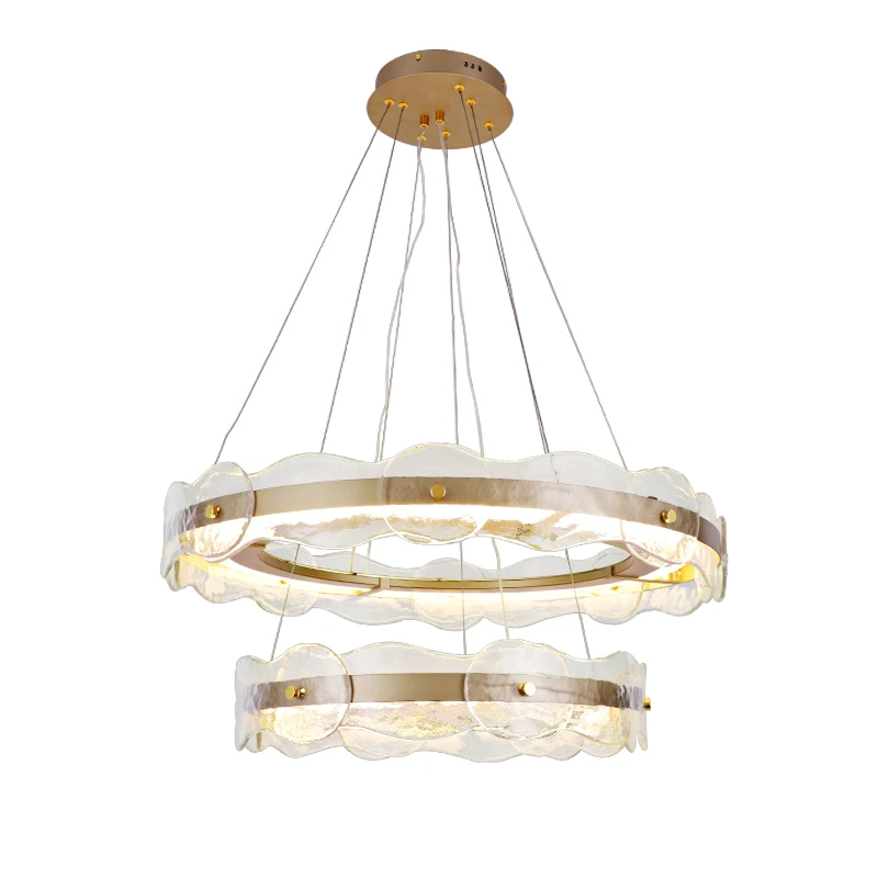 

Circle LED Pendant Lights Contemporary Simple Luxury Metal Ring Lighting Fixtures For Hotel Villa Model Room Bedroom