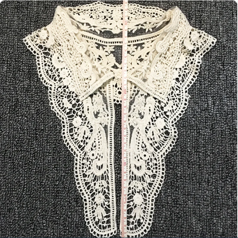 Mesh Embroidery White Cotton Thread Flower Collar DIY Retro Fake Collar Women Detachable Collars