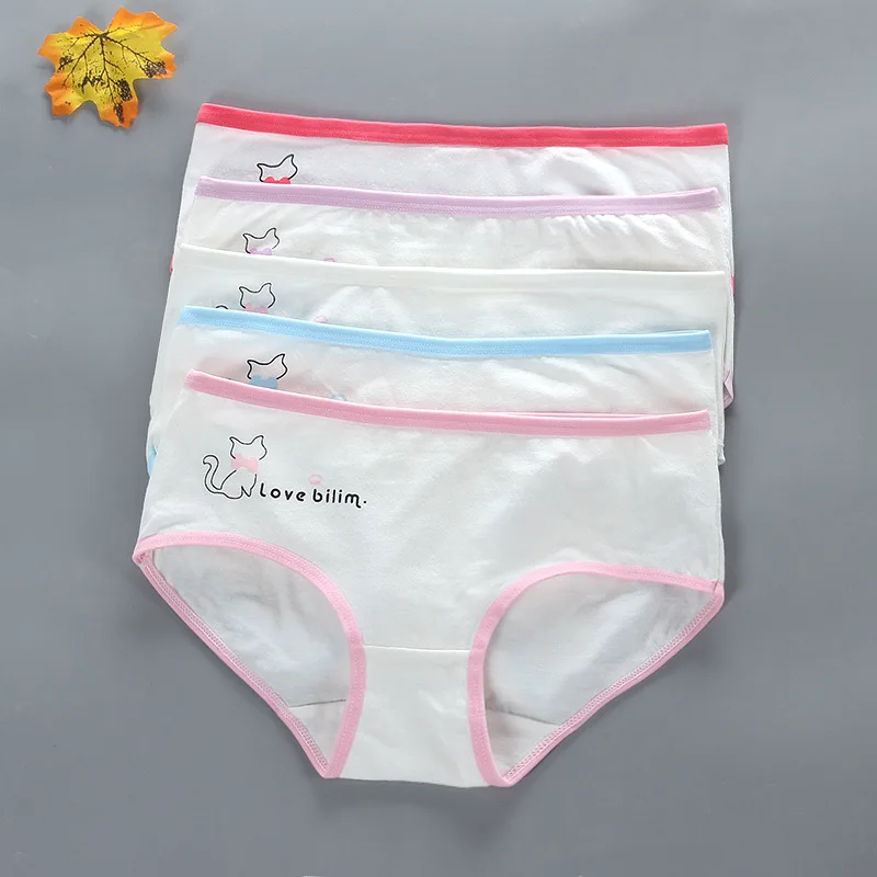 Girls' underwear Cotton Briefs breathable children's pants cartoon summer student middle waist girl