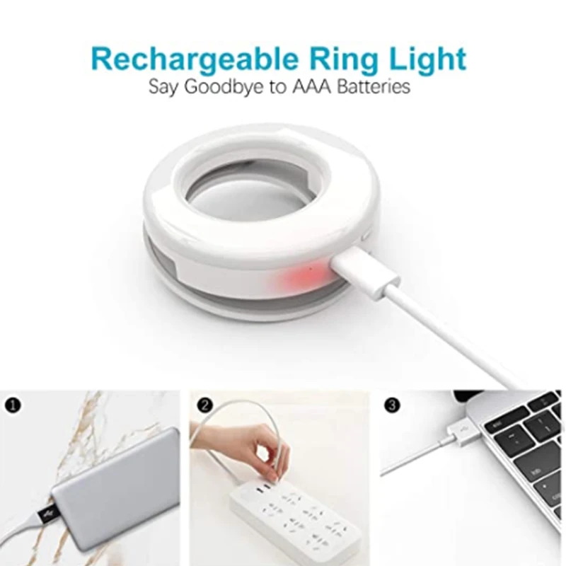 LED Selfie Lamp Selfie Ring Flash Light Mobile Phone Clip Smartphone Beauty For iPhone 14 12 11 Pro Max Lens Light Lamp Holder