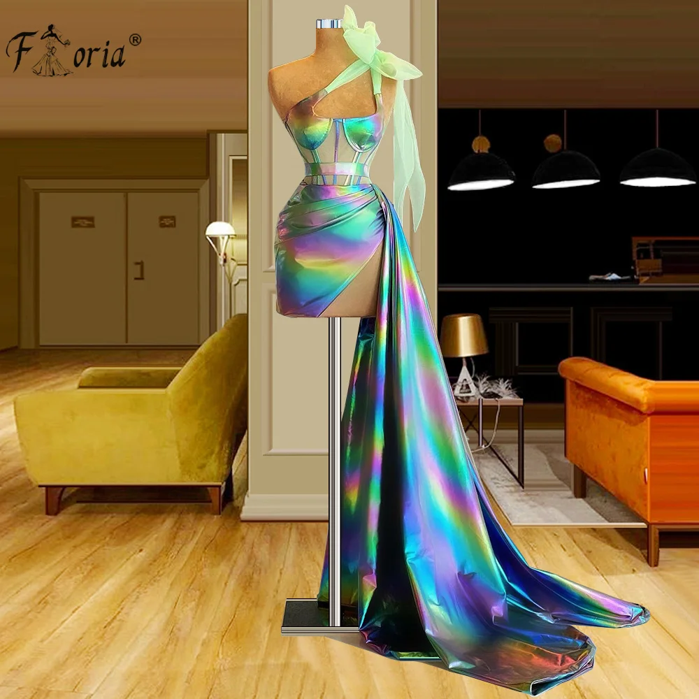 Sexy Eine Schulter Cocktail Kleider 2021 Multi Farbe Kurze Prom Party Kleider Bunte Asymmetrie Homecoming Kleid Robes De Cocktail