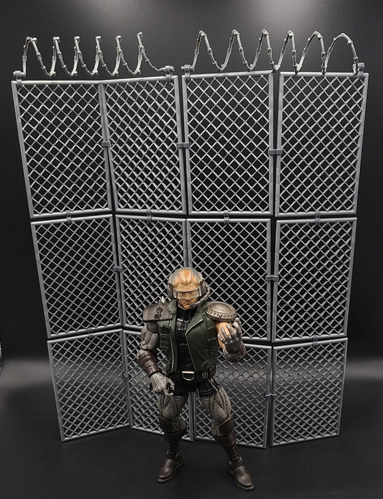 IN STOCK 1/12 Scale Fence Roadblock Prison Grid Fence Plastic Model for 2.5-12 Inch Action Figure Doll Toy DIY Accessories