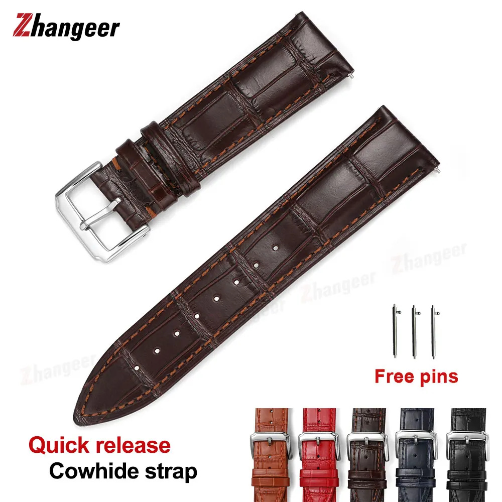 

14mm 16mm 18mm 20mm 22mm 24mm Quick Release Bamboo Leather Watch Strap for Universal Watch Band Bracelet Accessories with Tool