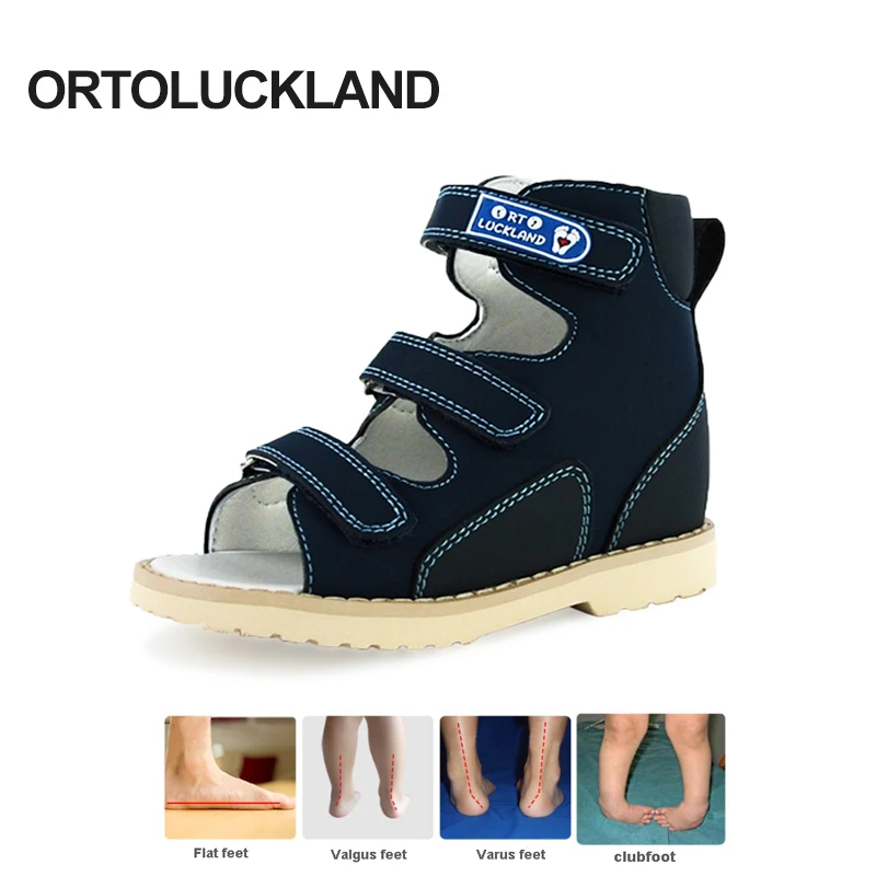 Orinformations Uckland-Sandales pour enfants, chaussures en cuir NuSO k Orth4WD, bleu foncé, pour garçons, nouvelle collection