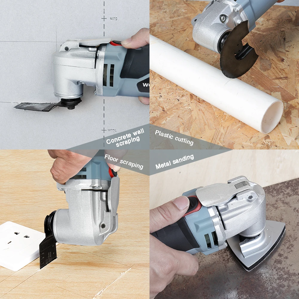 WORKPRO 진동 다기능 전동 공구, 홈 리노베이터 도구, 액세서리 키트 포함 DIY 목공 도구