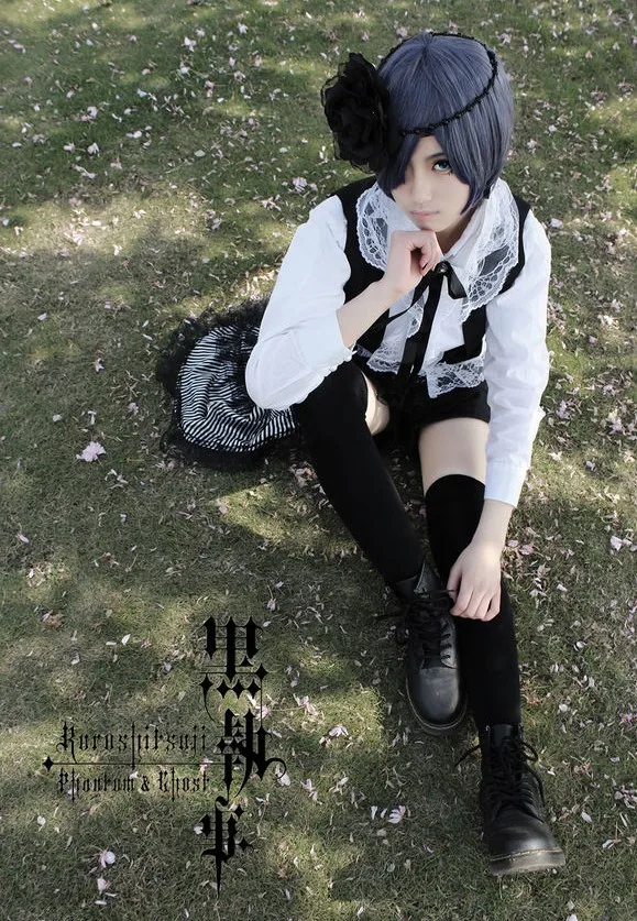 Black Butler Kuroshitsuji Ciel Phantomhive Circus Uniform Outfit Customize Cosplay Kostuums Cosplay Halloween party Costume Wig