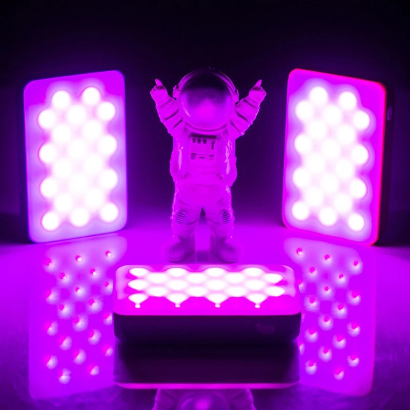 Weeylite S03 المحمولة RGB الملونة LED الفيديو الضوئي كامل اللون عكس الضوء 2500K-8500K جيب APP التحكم ملء الإضاءة مصباح صغير