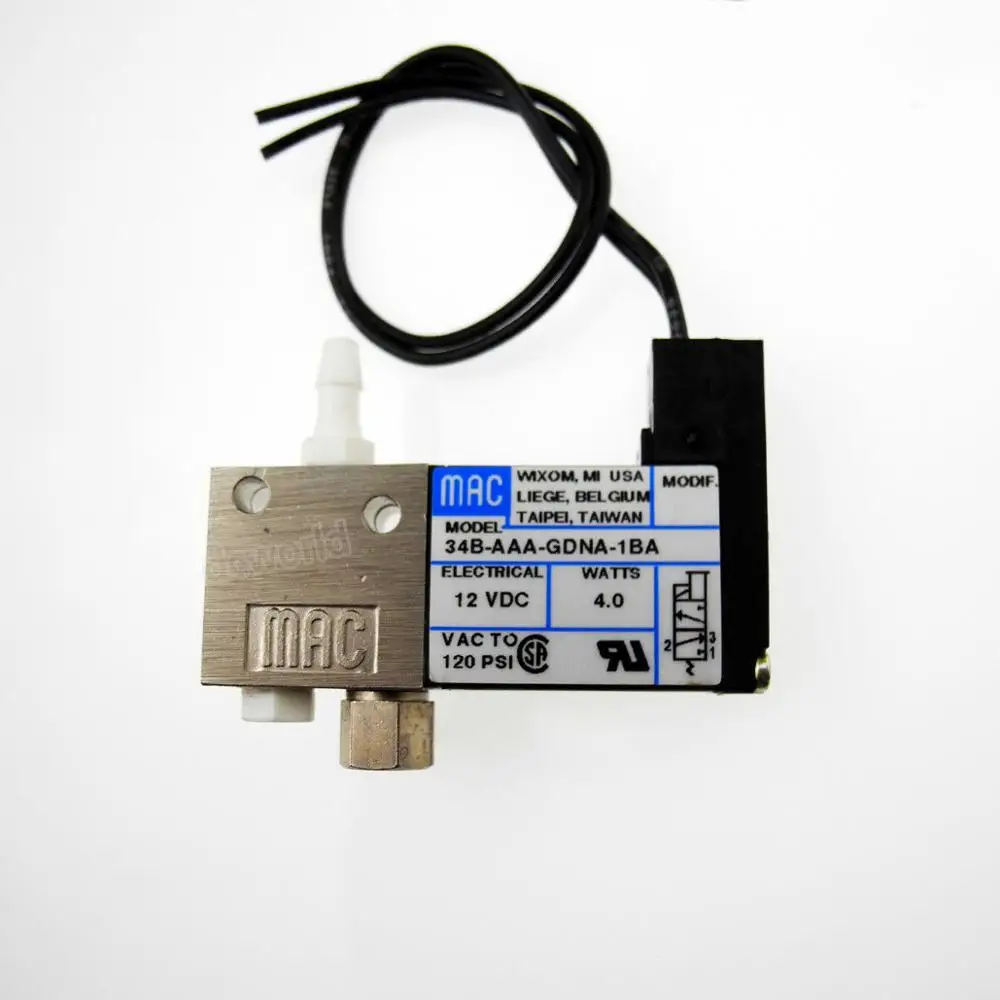 MAC 34B-AAA-GDNA-1BA Pneumatic Solenoid Valve DC 12V 3-Way High-frequency