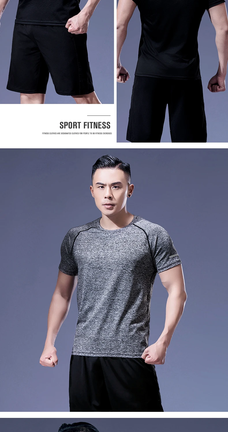Reflektierendes Shirt, schnell trocknend, kurzärmelig, Sport-T-Shirt, Sportbekleidung für Herren, Fitness, Playeras Para Hombres, atmungsaktive Sportbekleidung – Detail 14