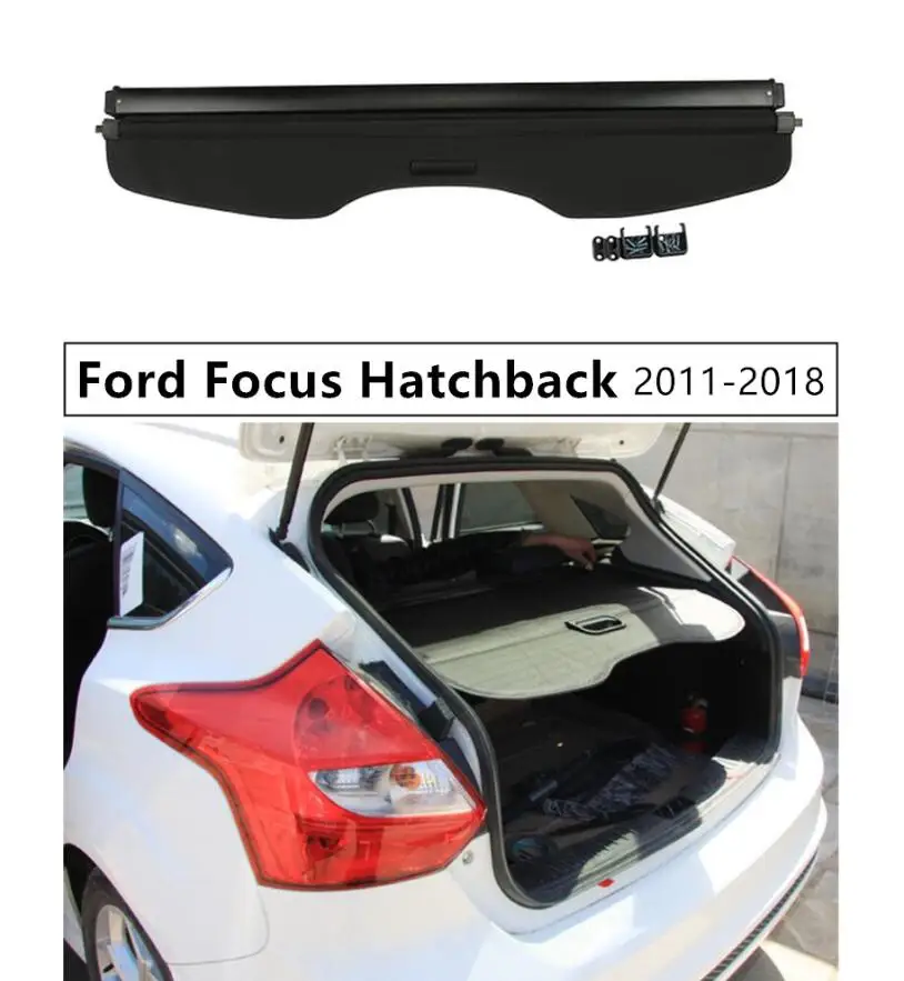 

Rear Trunk Cargo Cover Security Shield For Ford Focus Hatchback 2011 2012 13 14 2015 2016 2017 2018 High Qualit Auto Accessories