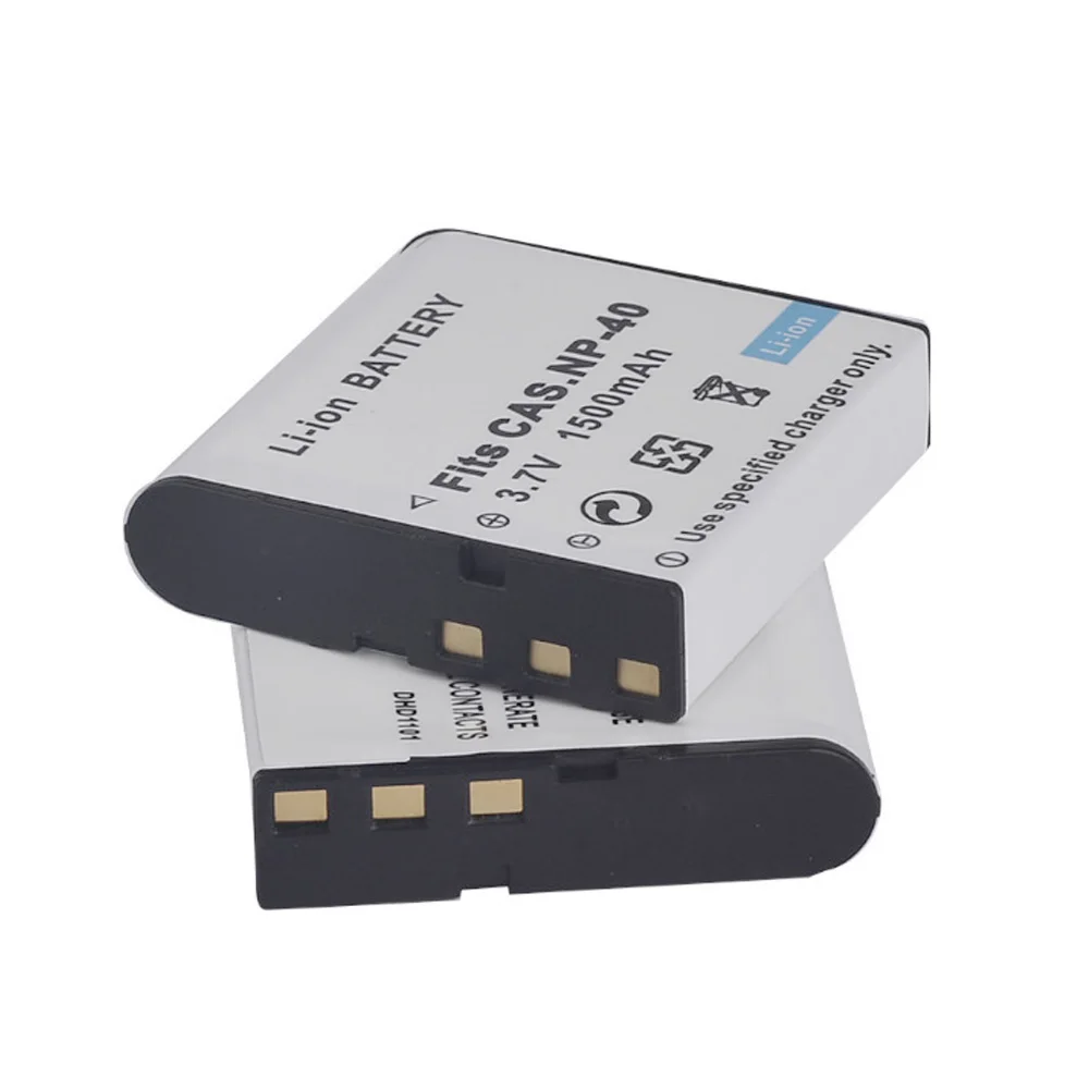 2PCS GQYM NP-40 CNP40 3.7V 1500MAh Digital Baterai Isi Ulang untuk Casio Z55/Z57/EX-Z30/EX-P505/Z40/Z50/Z750/P600/P700 Baterai