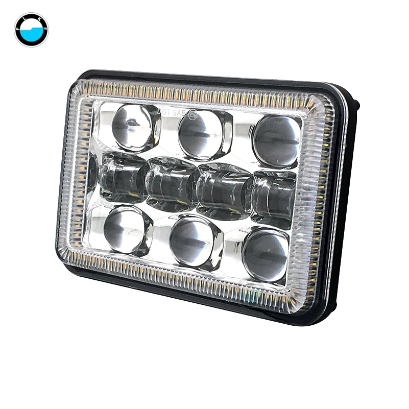 4x6 inch DOT Approved Head Lamp Square  Hi/Lo beam LED Light with white DRL yellow turn signal For Chevrolet Ford Trucks Dodge.