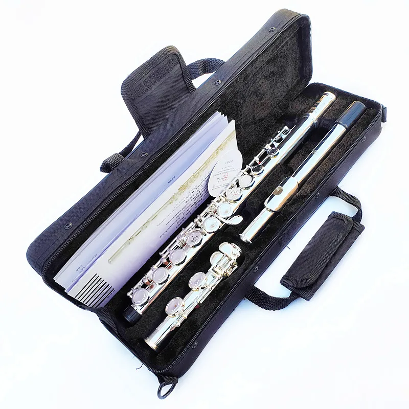 

YFL-471 Flute Professional Cupronickel Opening C Key 17 Hole Flute Silver Plated Musical Instruments With Case and Accessories