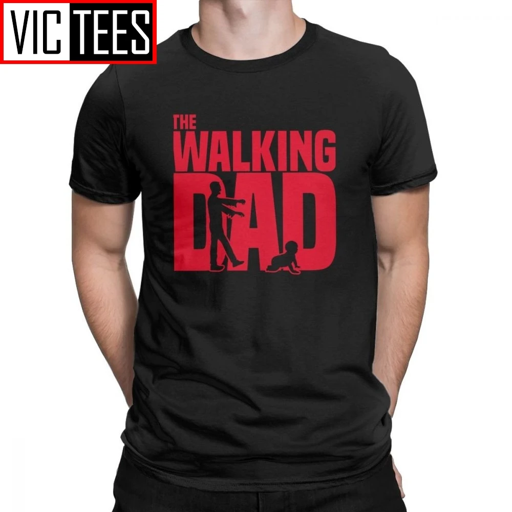 Man T Shirt The Walking Dead The Walking Dad Simple Short Sleeves Tees Shirt Round Collar Clothes Cotton Printing T-Shirts