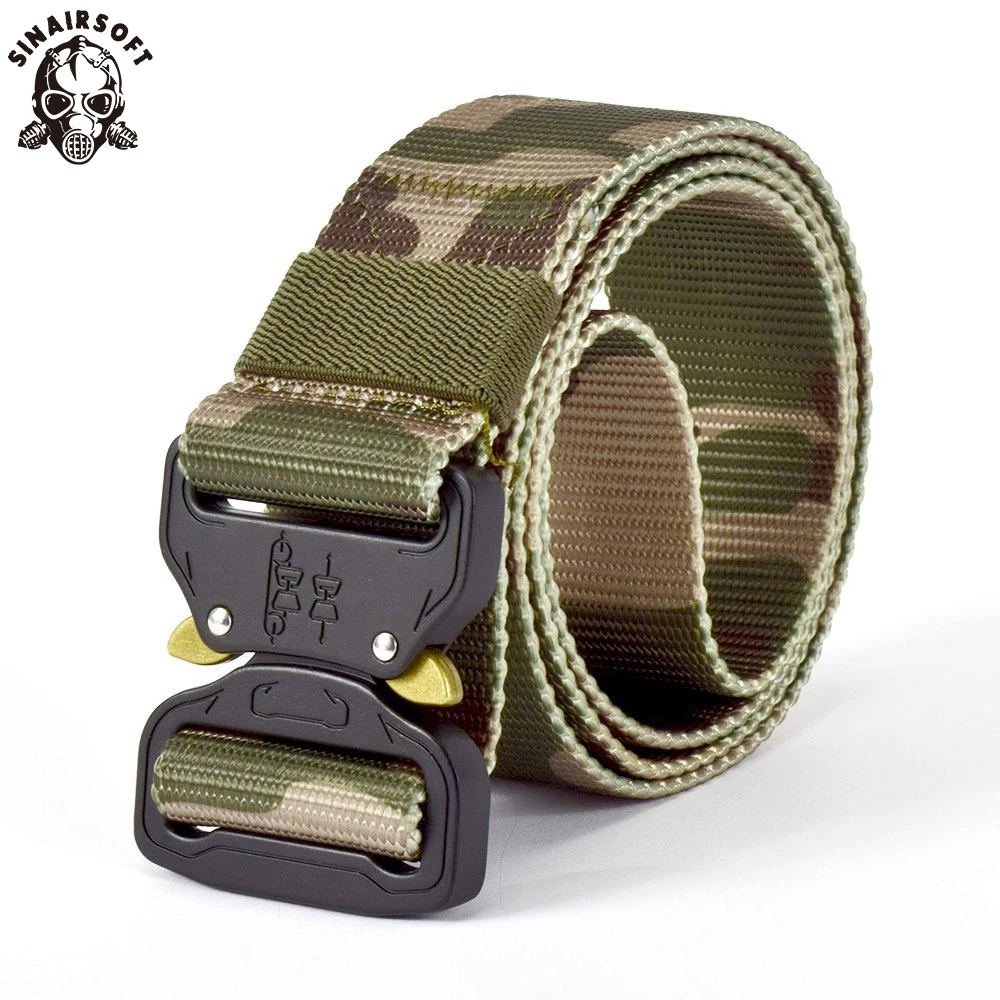 Tactical Belt Adjustable Men Thicken Metal Buckle Sturdy Nylon Belt Combat Belts Multi-camo Hunting accessories