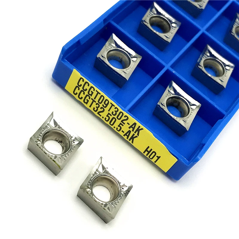CCGT060204 CCGT09T304 CCGT120404 AK H01 inserto in alluminio di alta qualità utensile per tornitura interna lavorazione rame e alluminio