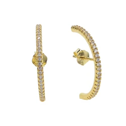925 sterling silver gold silver color ear bone ear wire elegance trendy paved cz long bar women stud earrings for womens