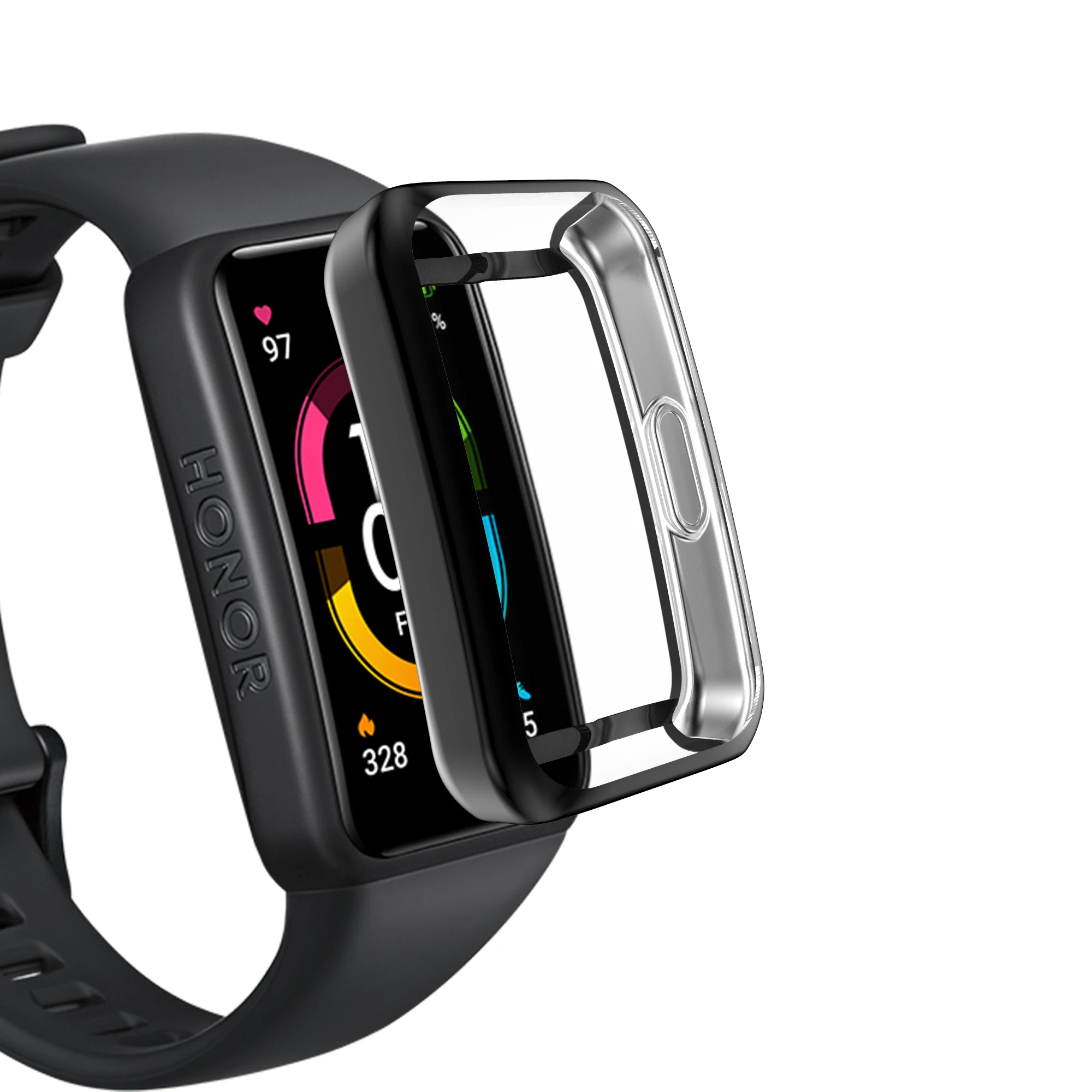 For Huawei Band 6 Watch Case Soft TPU Protective Cover For Huawei Honor Band 6 Full Screen Protector Cases Frame Bumper Shell