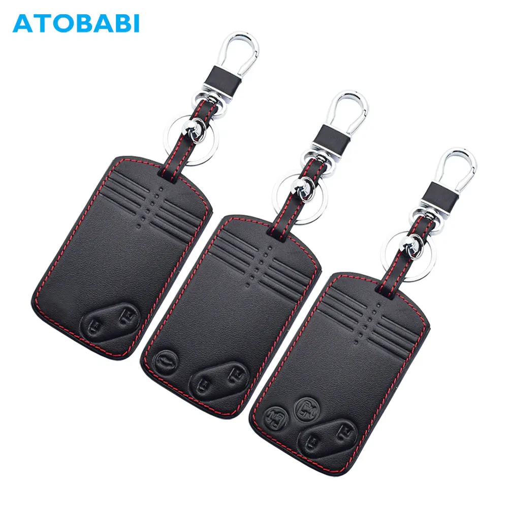 Leather Car Key Cases Smart Keyless Entry Remote Control Fobs Shell Protector Cover Skin For Mazda 5 6 CX-7 CX-9 RX-8 Miata MX-5