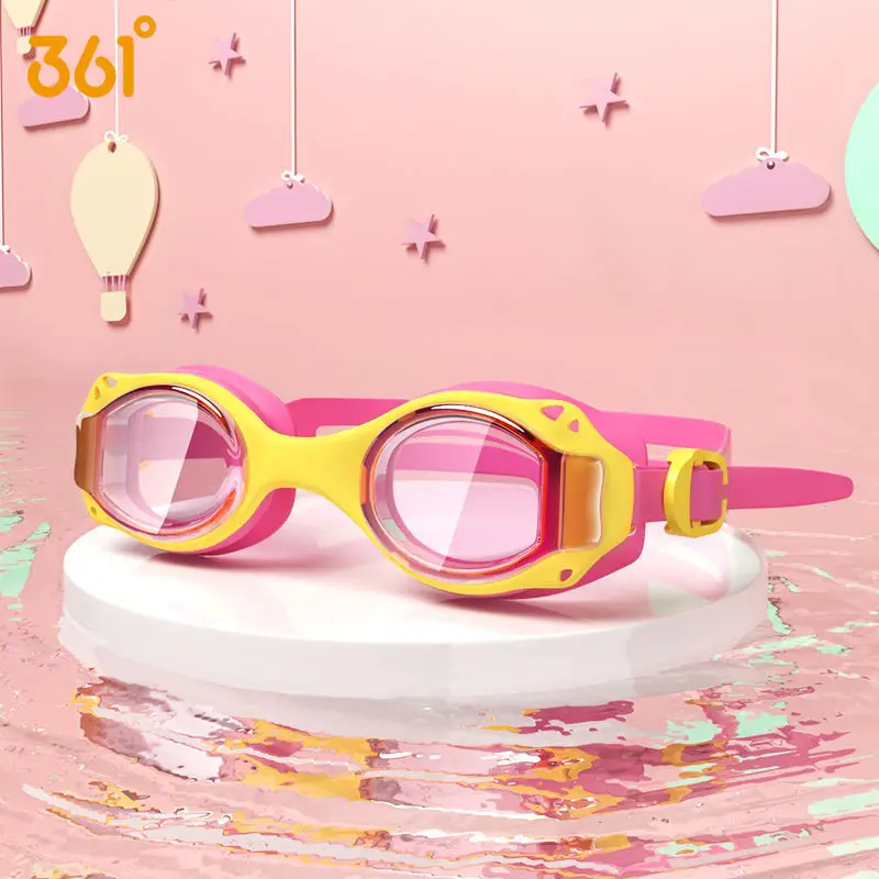 Professionele Kids Anti-Fog Zwembril Anti-Uv Duiken Bril Frame Silicone Baden Strand Glazen Voor Kinderen Swim Eyewear