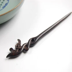 Chinese Hairpin Sticks Carving Sandalwood Step Shake Vintage Hanfu Dress Hair Forks Jewelry Plum Blossom Shaped Hair Accessories