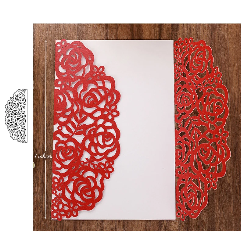 Rose Edge Dies for Wedding Invitations Border Metal Cutting Dies New 2019 for Scrapbooking Party Greeting Cards Making Tools