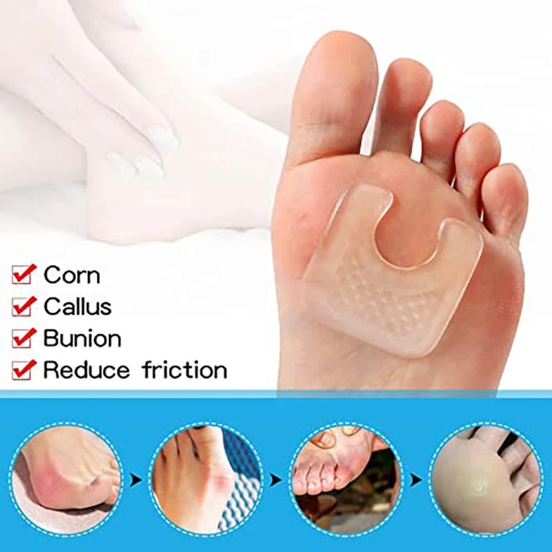 10pcs Foot U-Shaped Protector Gel Callus Pads Waterproof Foot Corn Protector Sticker Reduce Rubbing Reusable Callus Cushions