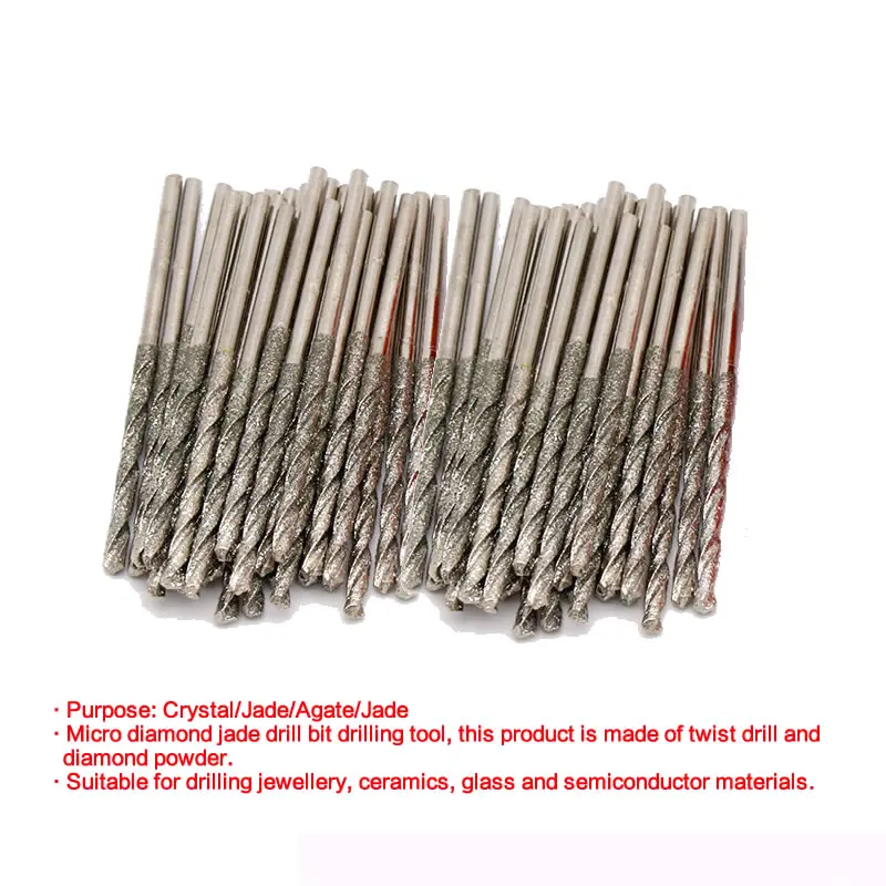 5 pezzi HSS Mini punte elicoidali in acciaio ad alta velocità Set 0.8-3.0mm per la lavorazione del legno plastica alluminio cristallo giada agata giada