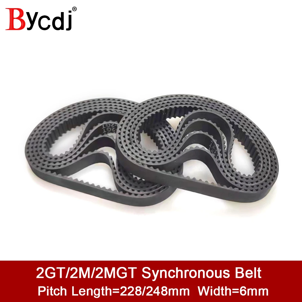 GT2 Closed Loop Timing Belt Rubber 228/230/232/234/236/238/240/242/244/246mm width 6mm suitably GT2 pulley for 3d printer parts