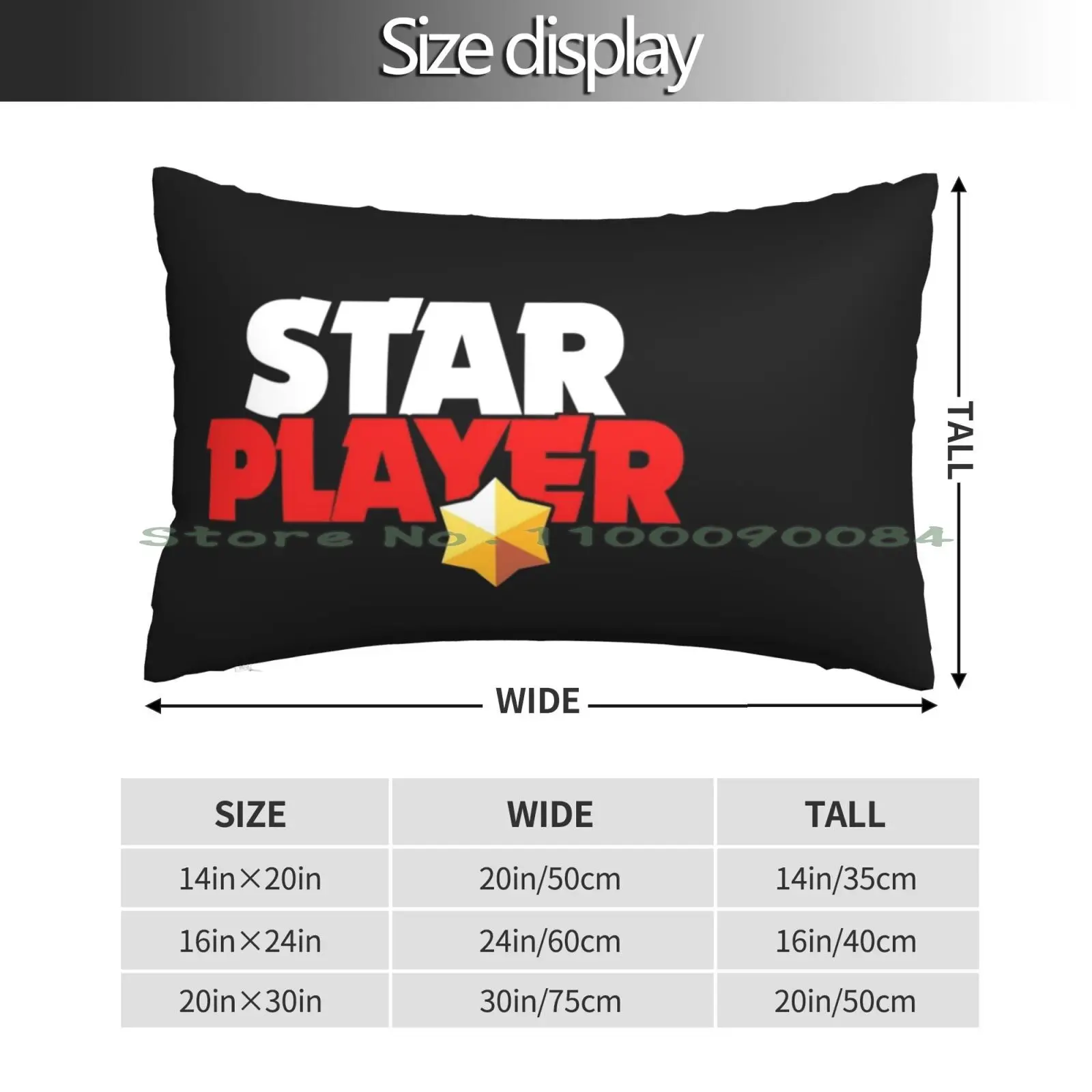 Star Player-Pillow Case 20x30 50*75 Sofa Bedroom Gamer Player Popular Battle Royal Enemy Kids Mobile Pack Multi Him Melee Fail