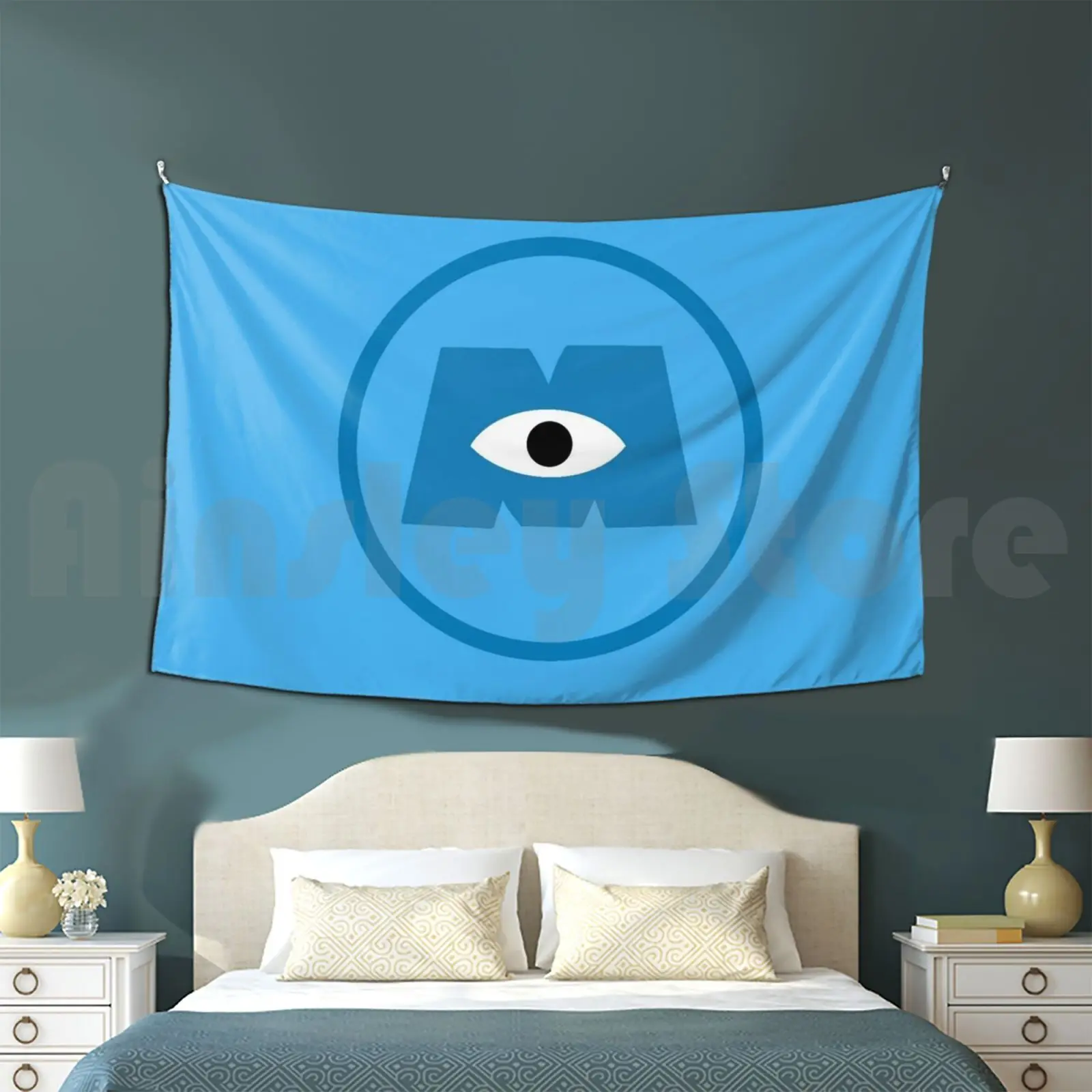 Monster's Inc Customized Tapestry Monsters Mike Sully Mu Ok