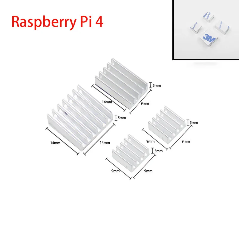 

Raspberry Pi 4 Heat Sink Aluminum Cooler Radiator for Raspberry Pi 4 Model B Heatsinks for Raspberry Pi 4B