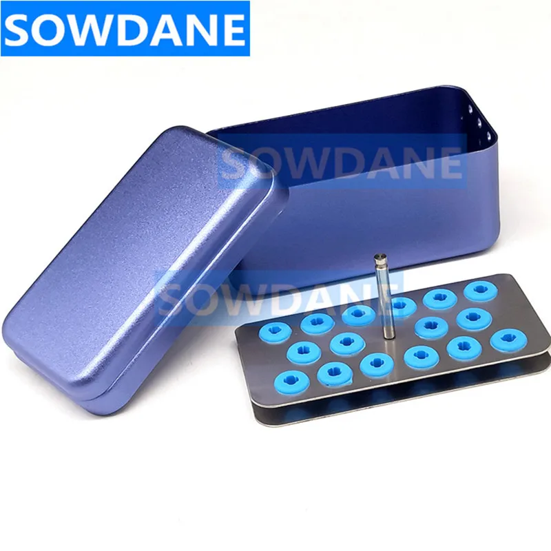 16 Holes Dental Sterilization Box Endo Box Bur Disinfection Holder Case for Ultrasonic Sonic Scaler Tip Working Tip Disinfection