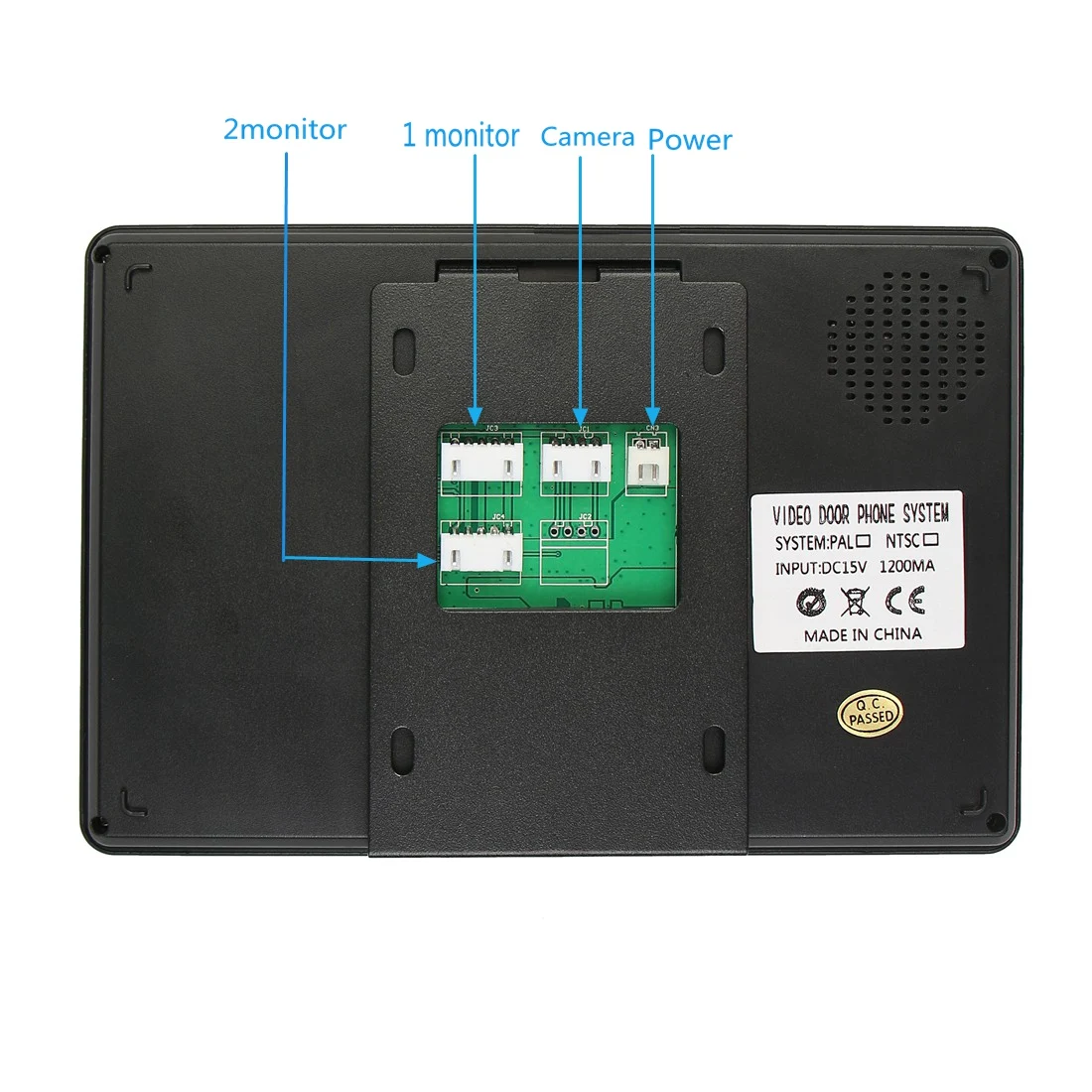 SYSD 7 inch Video Doorbell Monitor 4-core Cable Connect to Camera