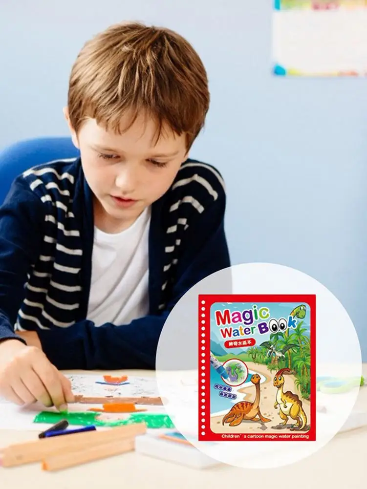 Giocattolo Montessori libro da colorare riutilizzabile libro da disegno d'acqua magica giocattoli sensoriali per la prima educazione per bambini libro di pittura regalo di compleanno